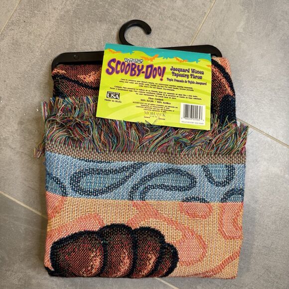 Vintage 2001 Scooby Doo Cartoon Network Woven Tapestry Throw 50x60 NIP RARE - Picture 3 of 9